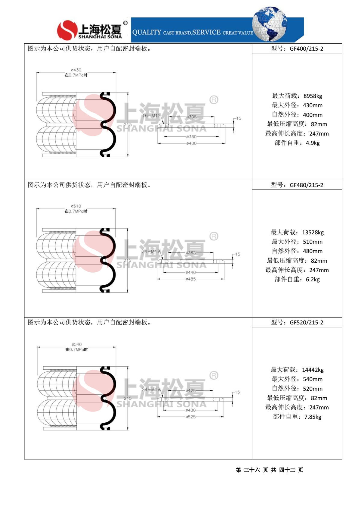 一层固定式橡胶气囊 造纸机专用